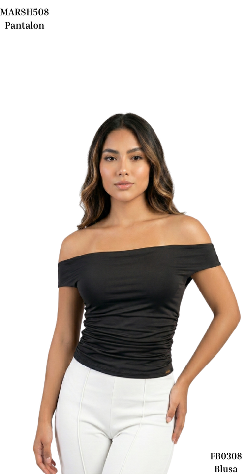 Blusa Cuello Bandeja Unicolor
