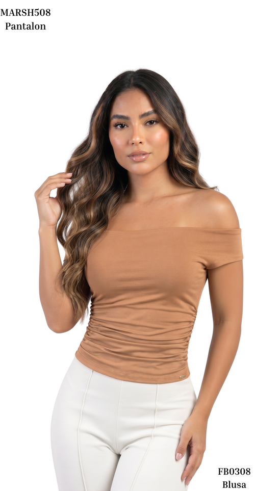 Blusa Cuello Bandeja Unicolor