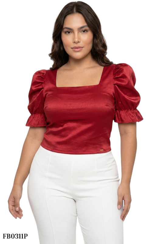 Blusa Corta Manga Bombacha Plus