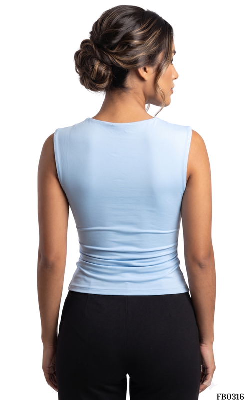 Blusa Escote En V Diseno Cruzado Drapead
