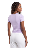 Blusa Manga Corta Sobre Tela Con Nudo