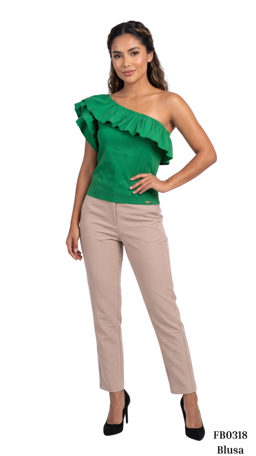 Blusa Asimetrica Manga Dos Boleros