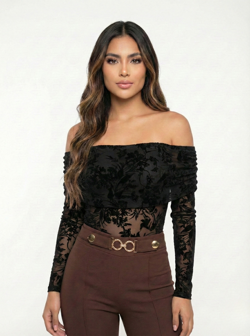 Body Manga Larga Cuello Bandeja Mayatex