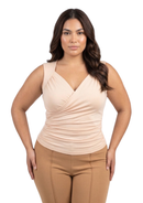 Blusa Escote En V Diseno Cruzado Drapead
