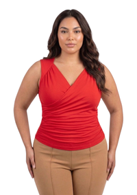 Blusa Escote En V Diseno Cruzado Drapead