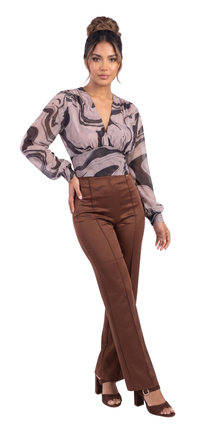 Blusa Manga Larga Cuello V
