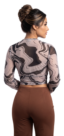 Blusa Manga Larga Cuello V