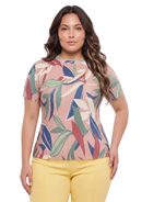 Blusa Maga Corta Estampada