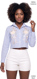 Camisera Manga Larga Rayas Aplique Flore