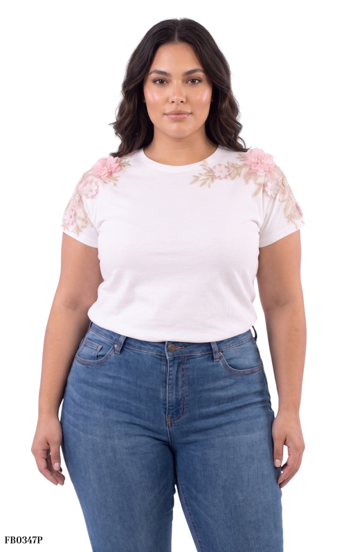 Camiseta Manga Corta Con Aplique