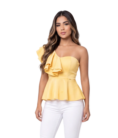 Blusa Asimetrica Con Boleros