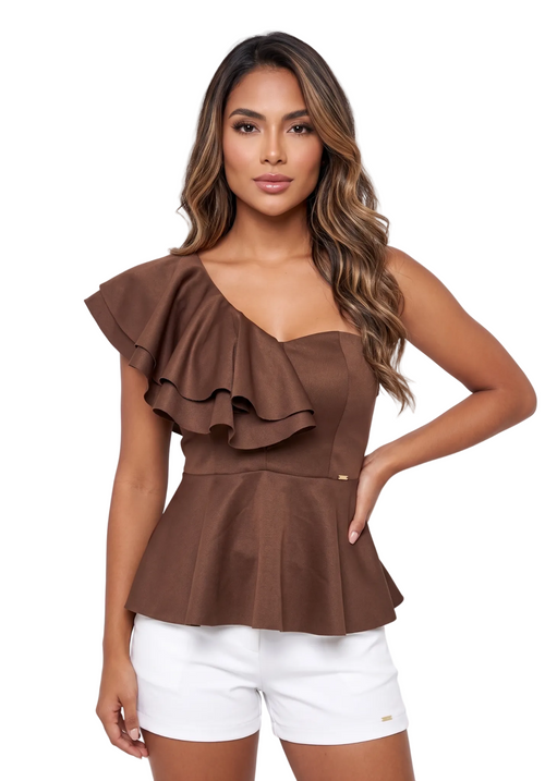 Blusa Asimetrica Con Boleros
