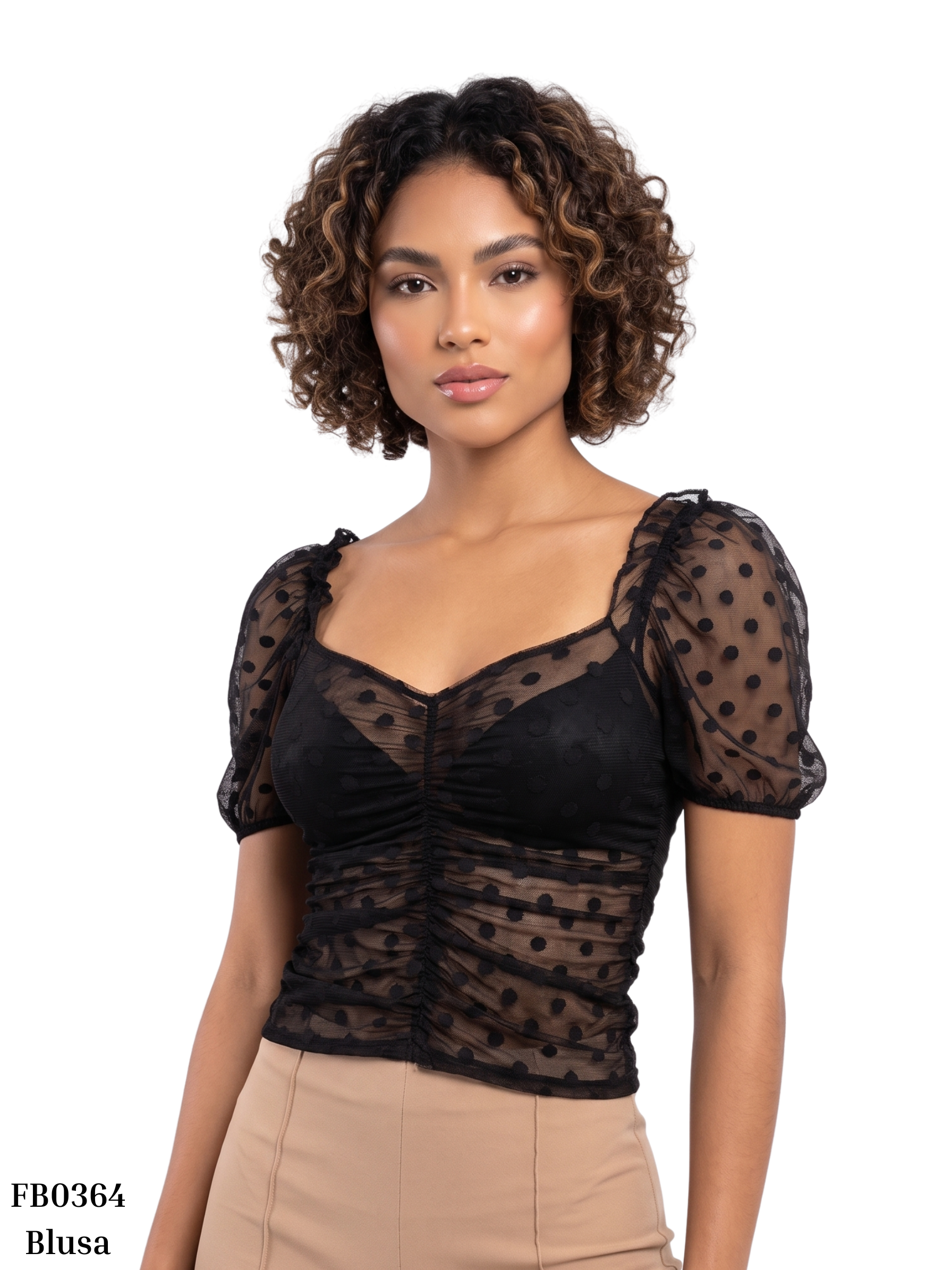Blusa Manga Corta Cuello V