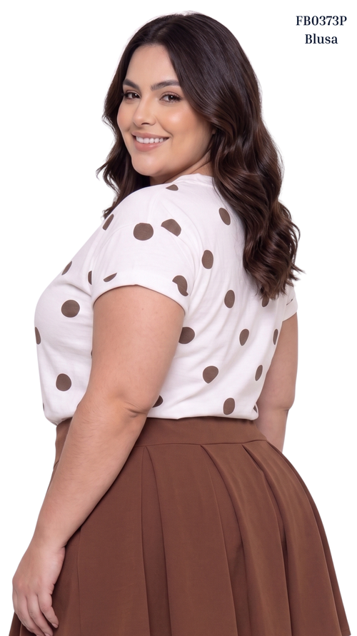 Camisa Manga Corta Estampada Plus
