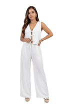 Conjunto De Blusa Con Lazos Frontales