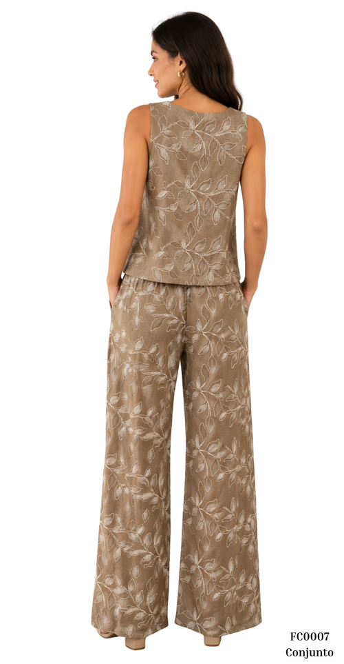 Conjunto Pantalon Abertura Chaleco Estam
