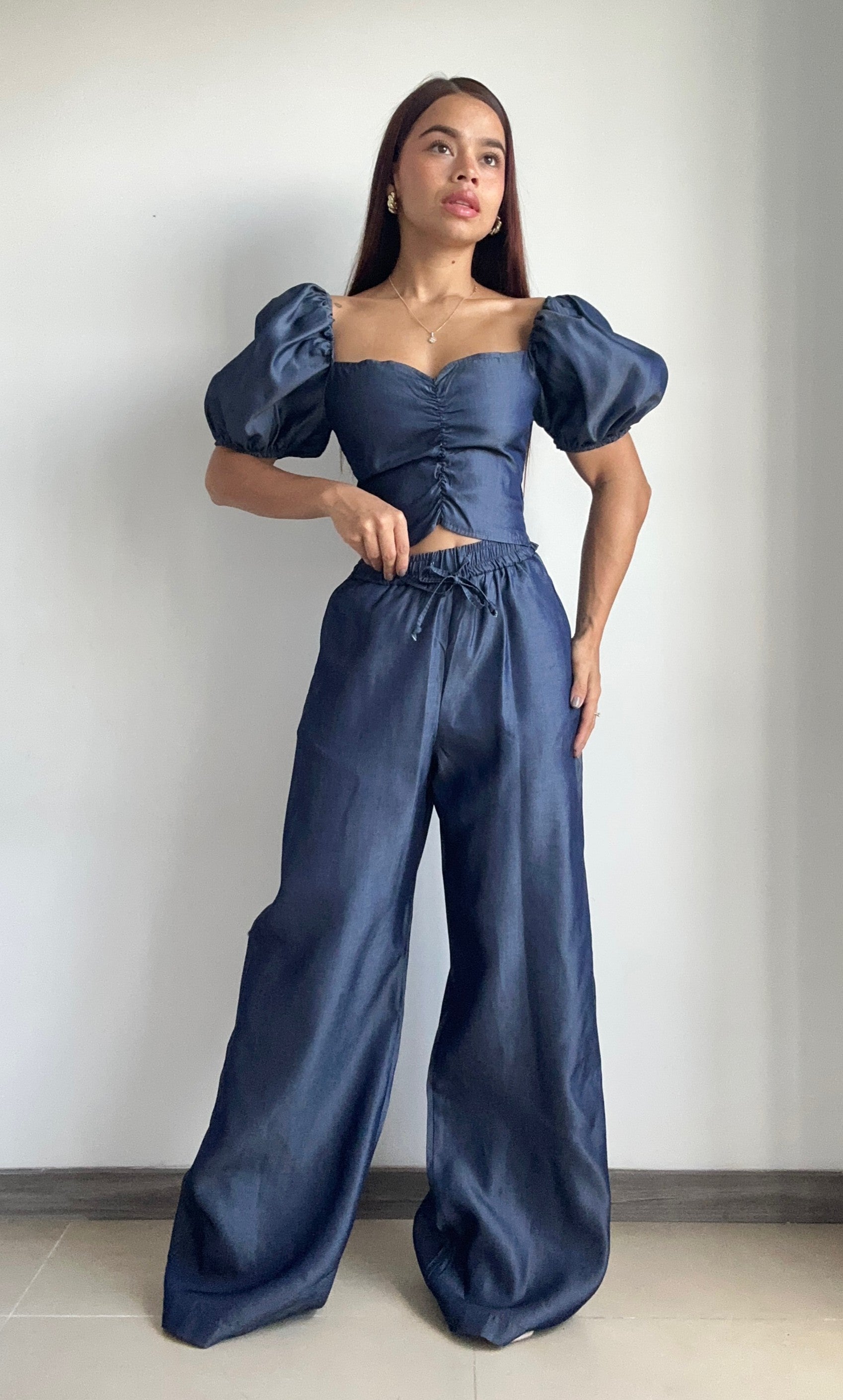 Conjunto Pantalon Blusa Con Resorte