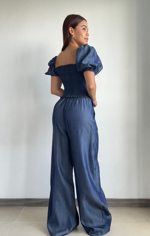 Conjunto Pantalon Blusa Con Resorte