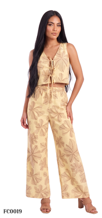 Conjunto Chaleco Amarre Frontal Estampad