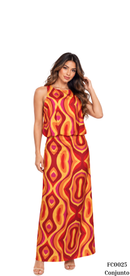 Conjunto Falda Larga Blusa Manga Sisa Es