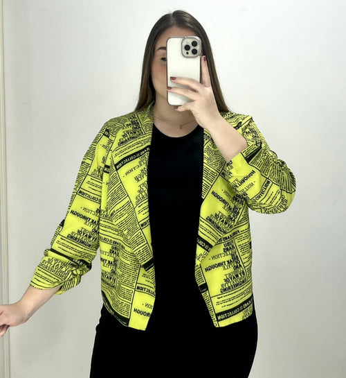 Blazer Manga Larga Runche Puno Estampado