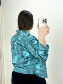 Blazer Manga Larga Runche Puno Estampado