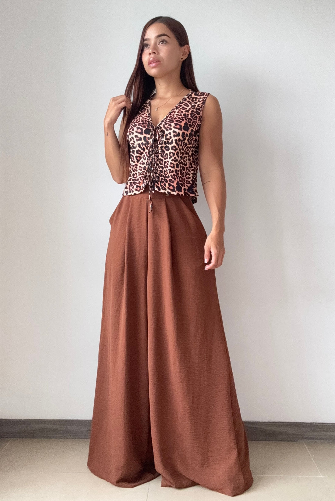 Blusa Manga Sisa Estilo Chaleco Amarrar