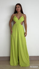 Enterizo Tiras Cuello V Pantalon Palazzo