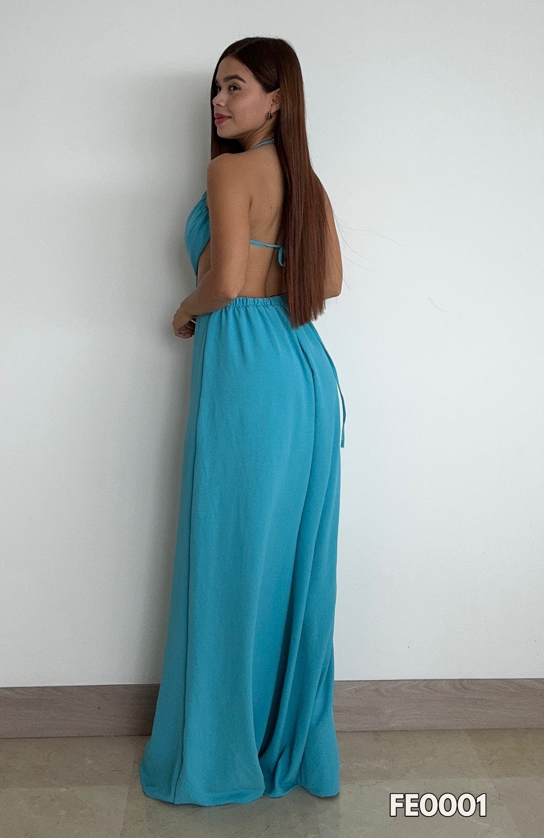 Enterizo Tiras Cuello V Pantalon Palazzo