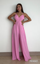 Enterizo Tiras Cuello V Pantalon Palazzo