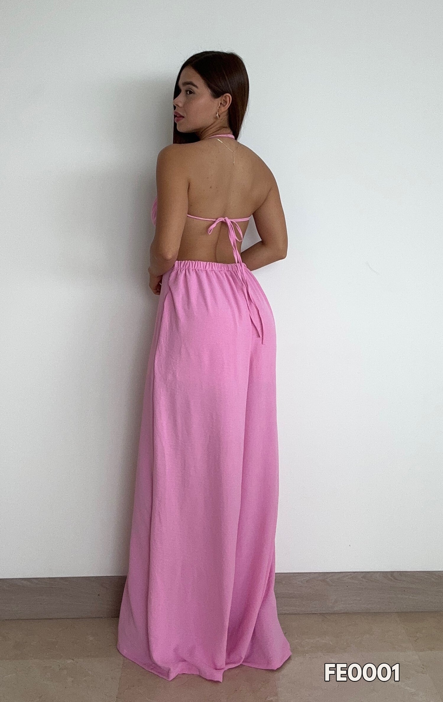 Enterizo Tiras Cuello V Pantalon Palazzo