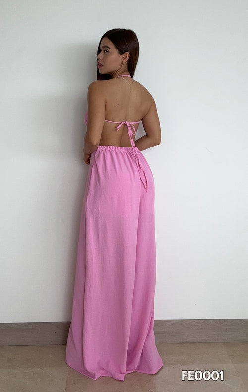 Enterizo Tiras Cuello V Pantalon Palazzo