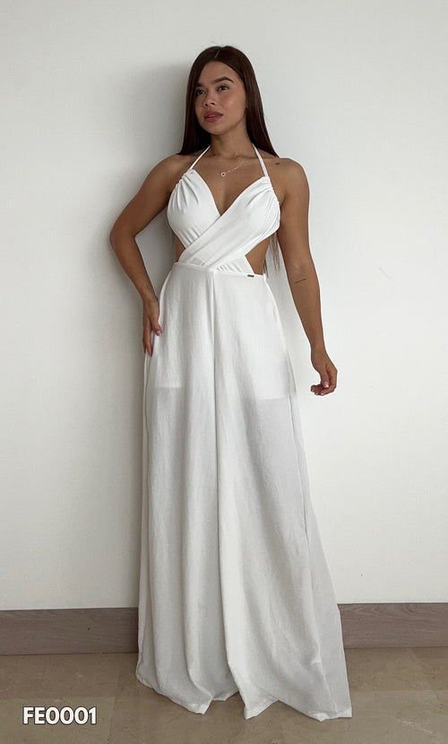 Enterizo Tiras Cuello V Pantalon Palazzo