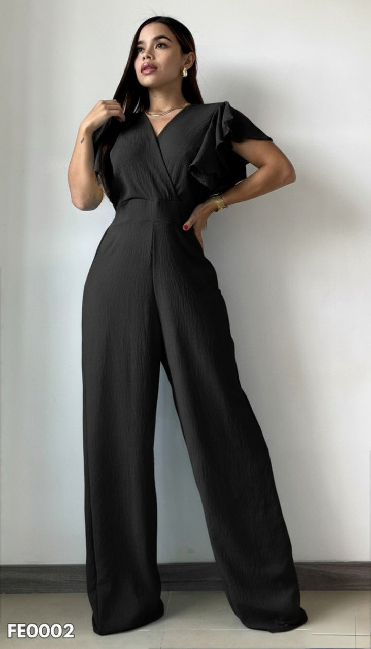 Enterizo Pantalon Cuello V Bolero