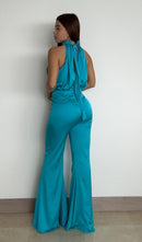 Enterizo Pantalon Cuello Alto Satin
