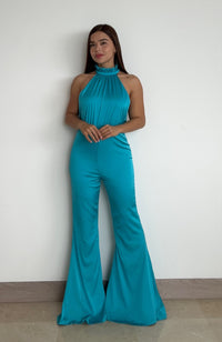 Enterizo Pantalon Cuello Alto Satin