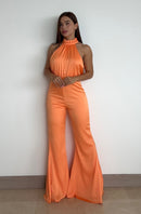 Enterizo Pantalon Cuello Alto Satin