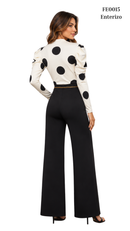 Enterizo Manga Larga Cuello V Pantalon