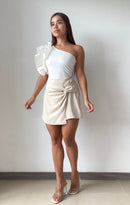 Falda Short Cruzada Con Detalle Anudado