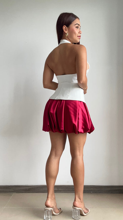 Falda Corta Elastico Estilo Globo
