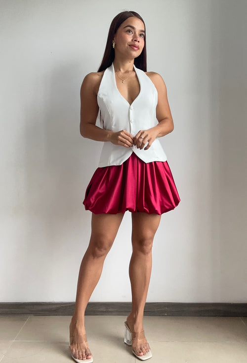 Falda Corta Elastico Estilo Globo
