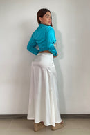 Falda Satin Larga Unicolor