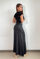 Falda Satin Larga Unicolor