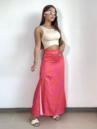 Falda Abertura A Un Lado Estampada