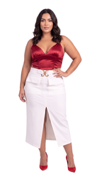 Falda Con Bolsillos Pretina Mariposa Plu