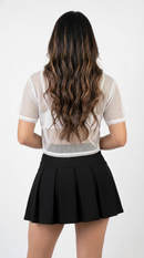 Falda Corta Con Pliegues