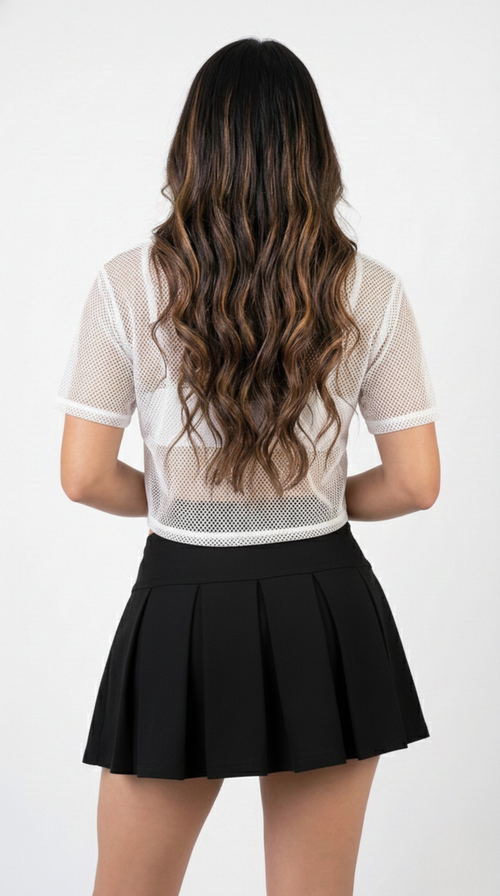 Falda Corta Con Pliegues