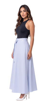 Falda Larga Rayas Azul