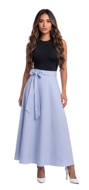 Falda Larga Rayas Azul