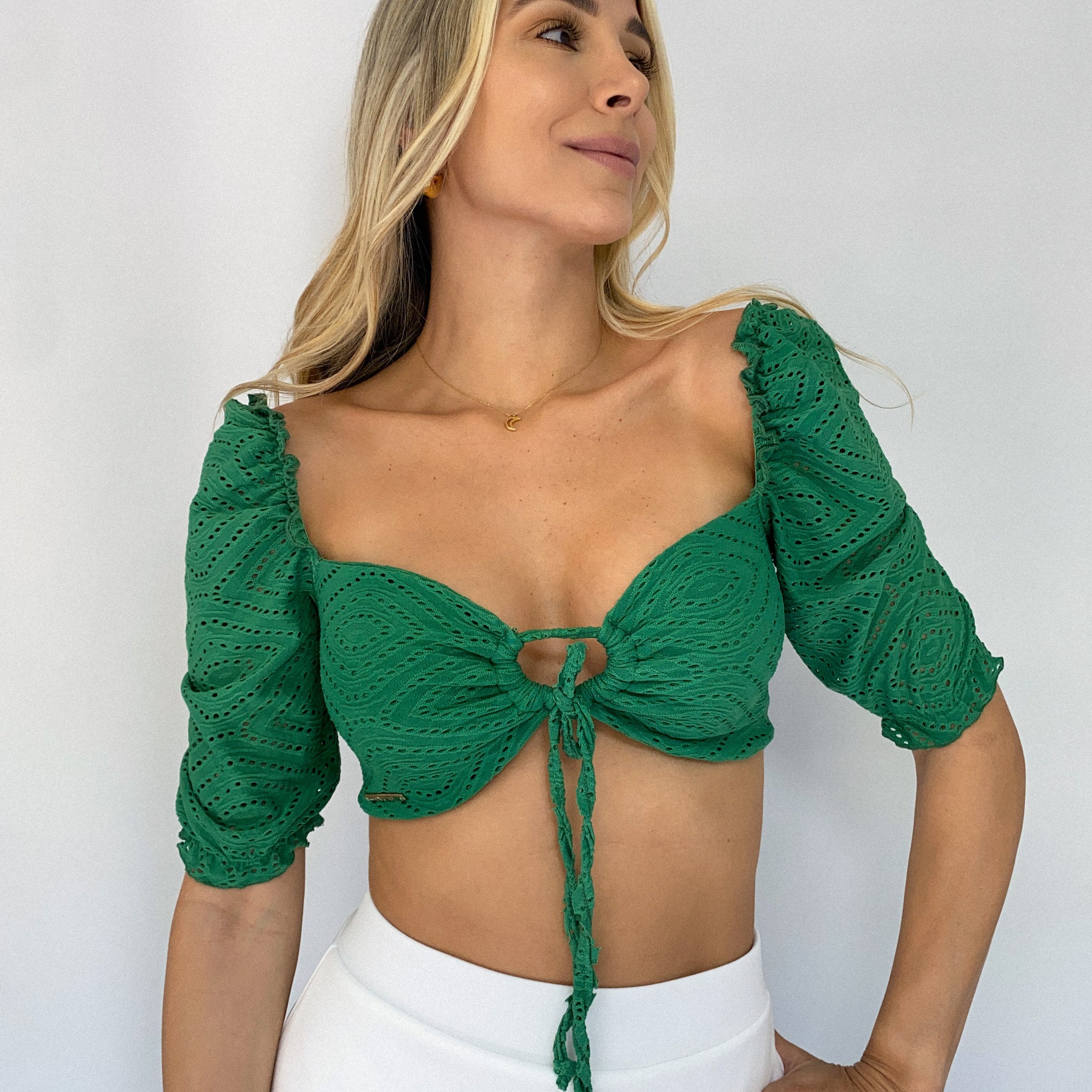 Blusa Corta Manga 3/4 Hojalillo